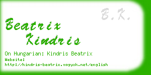 beatrix kindris business card